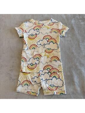 Baby Gap Rainbow Cloud Print Short-Sleeve Pajama Set Size 3 Years